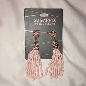Pink and Gold Sugarfix Beaded Tassel Earrings